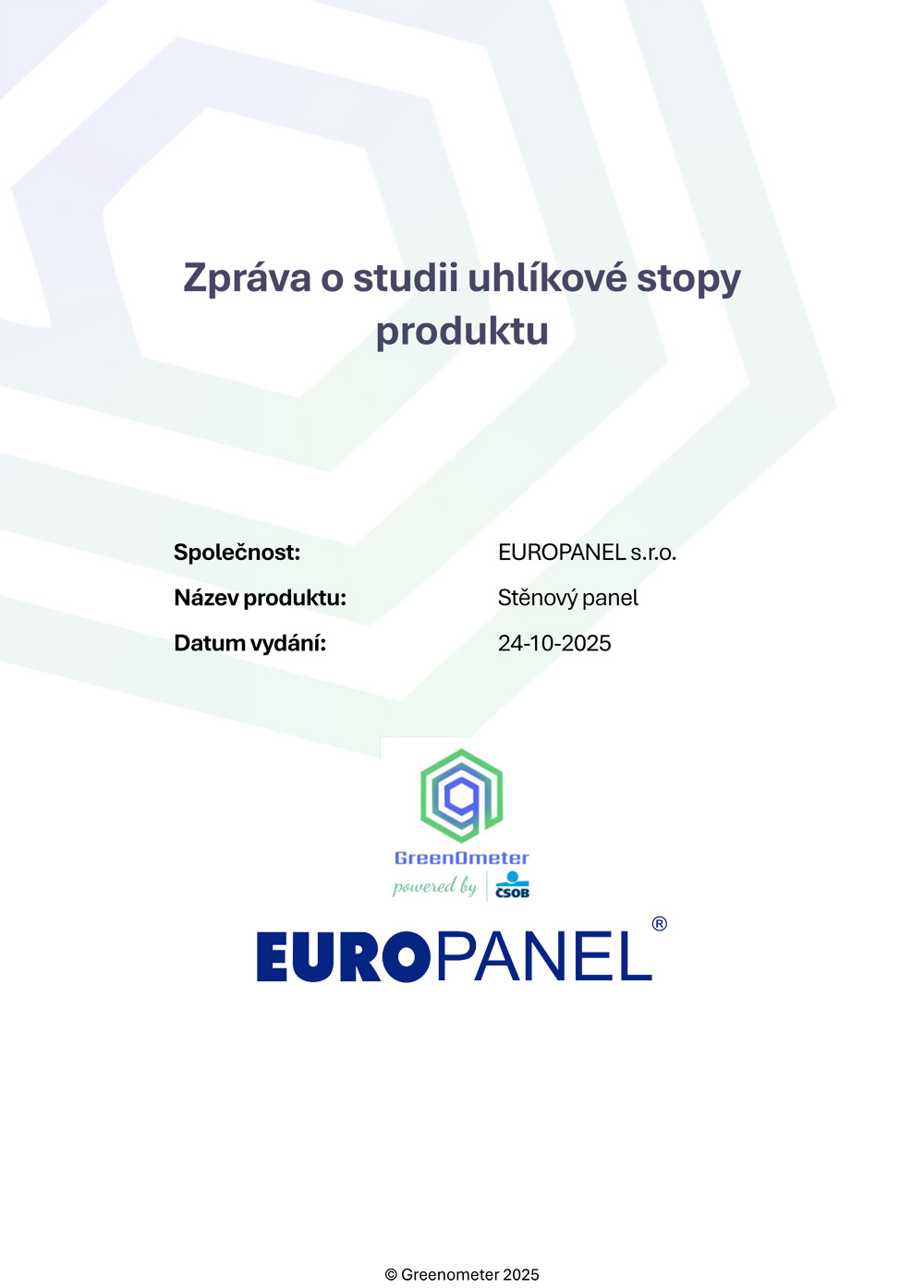Zpráva o studii uhlíkové stopy
